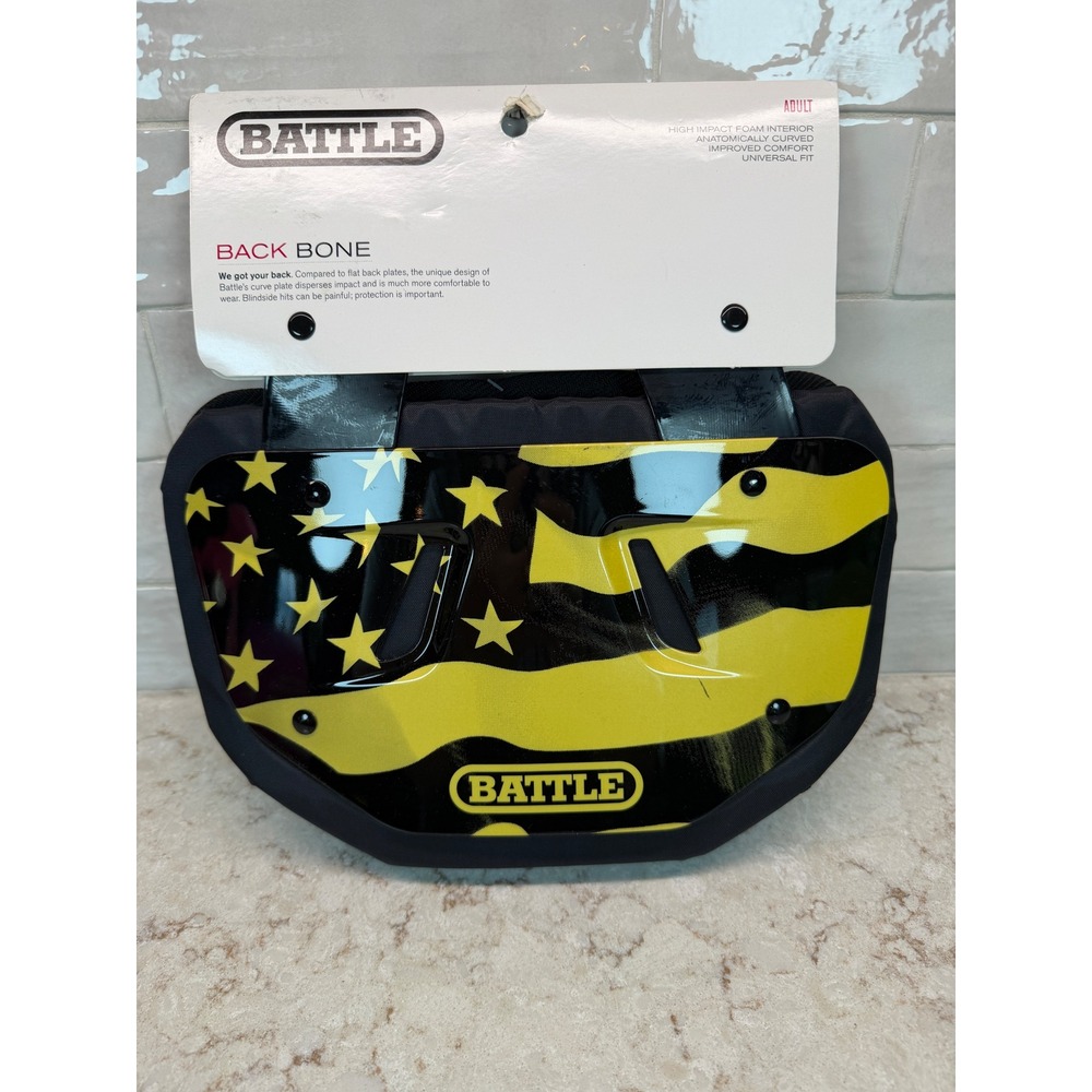 Battle Sports Back Bone Football Back Plate Adult Yellow Black Flag